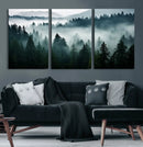 Captivating Misty Forest Wall Art Canvas, Premium Canvas