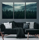 Captivating Misty Forest Wall Art Premium Canvas Print,