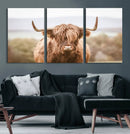 Scottish Serene Highland Cow Canvas Wall Art – Serene