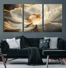 Gold Floral Wall Art Canvas Print, Framed Modern Flower Art by MyGreatCanvas | Canvas Wall Art Prints | Photo Prints & Wall Decor