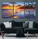 Serene Beach Sunset Wall Art Canvas- Coastal Seascape Print