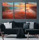 Sunset Beach Wall Art | Ocean Canvas Print | Coastal Wall