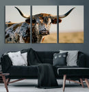 Texas Bull Longhorn Wall Art Canvas Print for Farm House by MyGreatCanvas | Canvas Wall Art Prints | Photo Prints & Wall Decor
