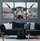 Texas Cow Longhorn Wall Art Canvas Print for Farm House Wall by MyGreatCanvas | Canvas Wall Art Prints | Photo Prints & Wall Decor