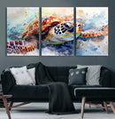 Watercolor Sea Turtle Wall Art Canvas Print - Vibrant Ocean