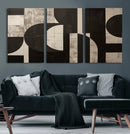 Abstract Brown Wabi Sabi Canvas Print Set – Minimalist