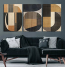 Modern Brown Wabi Sabi Wall Art Canvas Print Set – Framed