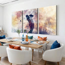 Abstract Watercolor Golf Player Wall Art Canvas Print