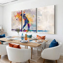 Watercolor Golf Swing Wall Art Canvas Print | Vibrant