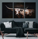 Texas Longhorn Wall Art Canvas Print | Western Ranch Decor |