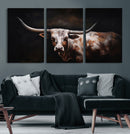 Texas Longhorn Wall Art Canvas Print | Western Ranch Decor |