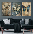 Butterfly Wall Art Trio | Vintage Butterfly Canvas Print | by MyGreatCanvas | Canvas Wall Art Prints | Photo Prints & Wall Decor