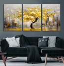 Golden Tree Canvas Print | Abstract Wall Art for Modern