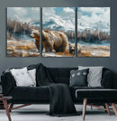 Bear and Baby Bear Wall Art Canvas Print
