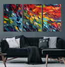 Vibrant Abstract Leaf Wall Art Canvas Print | Bold Colorful