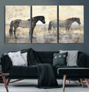 Vintage Horses Wall Art Canvas Print