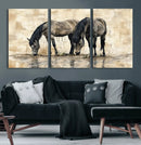 Chinese Style Abstract Black Horses Wall Art Canvas Print - by MyGreatCanvas | Canvas Wall Art Prints | Photo Prints & Wall Decor