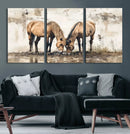 Vintage Horses Wall Art | Ready to Hang and Framed Triptych by MyGreatCanvas | Canvas Wall Art Prints | Photo Prints & Wall Decor
