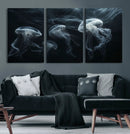 Jellyfish Wall Art Canvas Print, Elegant Wall Decor