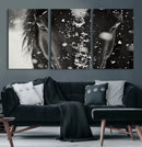 Winter Horse Snow Wall Art Canvas Print