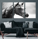 Horse Canvas Print - Winter Horse Snow Wall Art Canvas Print