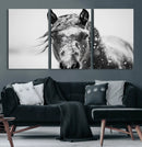 Western Wall Art | Black and White Winter Horse Wall Art | by MyGreatCanvas | Canvas Wall Art Prints | Photo Prints & Wall Decor