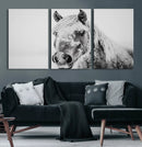 White Horse Wall Art | Ready to Hang and Framed | Winter