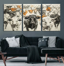 Texas Longhorn Wall Art Canvas Print – Herd Abstract Cow by MyGreatCanvas | Canvas Wall Art Prints | Photo Prints & Wall Decor