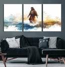 Watercolor Jesus Walking Wall Art Print, Jesus Water Canvas