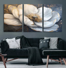 White Magnolia Flower Wall Art Canvas Print | Abstract