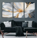 White and Gold Floral Canvas Wall Art - Framed and Ready to by MyGreatCanvas | Canvas Wall Art Prints | Photo Prints & Wall Decor