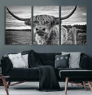 Scottish Highland Cow Wall Art Canvas Print | Ready to Hang