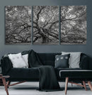Majestic Angel Oak Tree Black and White Canvas Print – Multi by MyGreatCanvas | Canvas Wall Art Prints | Photo Prints & Wall Decor