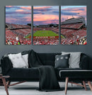 Carter-Finley Stadium Art Sunset Game Triple Canvas Wall Art