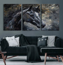 Large Abstract Horse Wall Art Canvas Print | Farmhouse Wall