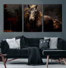 Abstract Black Horse Canvas Print for Farmhouse Wall Art | by MyGreatCanvas | Canvas Wall Art Prints | Photo Prints & Wall Decor