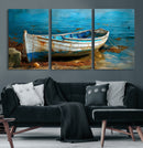 Vintage Boat on Tranquil Waters | Coastal Wall Art for