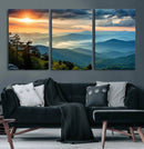 Sunrise Over Mountain Range Wall Art Canvas Print, Farmhouse
