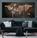 World Map Canvas Print – Framed Travel Map Wall Art for