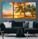 Tropical Sunset Beach Canvas Wall Art Print – Vibrant Palm by MyGreatCanvas | Canvas Wall Art Prints | Photo Prints & Wall Decor