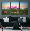 Pink Flower on the Mountain Canvas Print, Framed Pink Flower