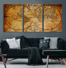 Vintage World Map Canvas Print – Antique Push Pin Travel by MyGreatCanvas | Canvas Wall Art Prints | Photo Prints & Wall Decor