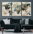 Framed Vintage World Map Wall Art – Abstract Map Canvas by MyGreatCanvas | Canvas Wall Art Prints | Photo Prints & Wall Decor