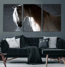 Large Wall Art Cream Colored Horse on Grey Background Canvas