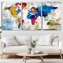 World Map Canvas Print – Framed Travel Map Wall Art for by MyGreatCanvas | Canvas Wall Art Prints | Photo Prints & Wall Decor