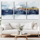Abstract Mountain Range Art Canvas Print | 3 Panel by MyGreatCanvas | Canvas Wall Art Prints | Photo Prints & Wall Decor