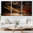Whiskey and Cigar Wall Art Canvas Print by MyGreatCanvas | Canvas Wall Art Prints | Photo Prints & Wall Decor