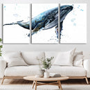 Watercolor Whale Wall Art Canvas Print by MyGreatCanvas | Canvas Wall Art Prints | Photo Prints & Wall Decor