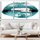 Blue Lips Wall Art Canvas Print