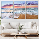 Coastal Sunset Art Beach Canvas Wall Art Print | Ocean Waves by MyGreatCanvas | Canvas Wall Art Prints | Photo Prints & Wall Decor